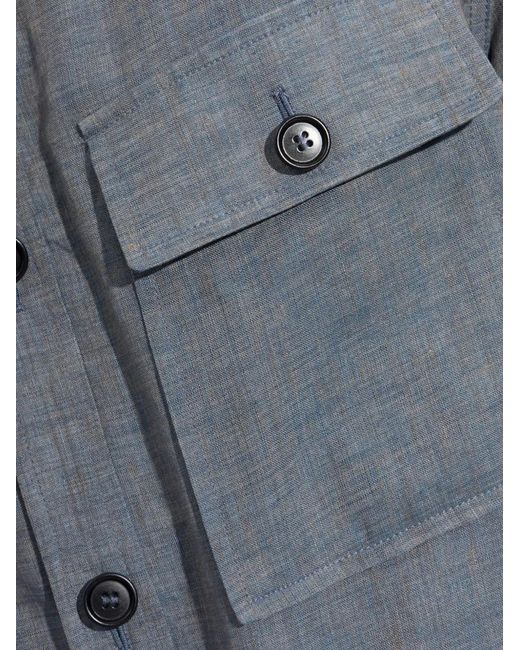 Giorgio Armani Blue Four-Pocket Shirt Jacket for men