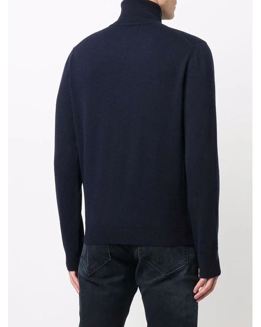Malo Blue Roll-Neck Jumper for men