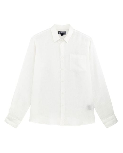 Camisa con logo bordado Vilebrequin de hombre de color White