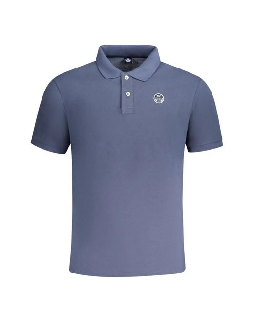 North Sails Blue Logo-Patch Polo Shirt for men