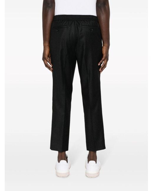 AMI Black Cropped Tailored Trousers for men
