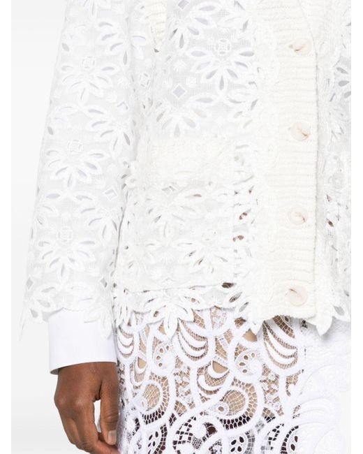 Long sleeve white 2025 lace cardigan
