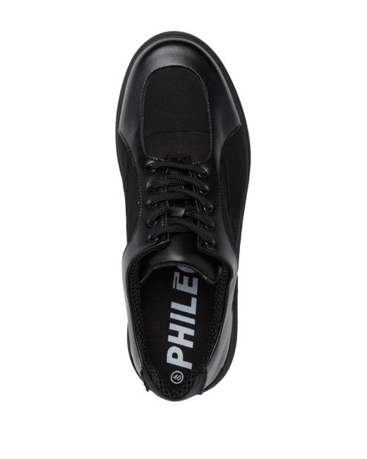 Logo-patch low-top sneakers di Phileo in Black da Uomo