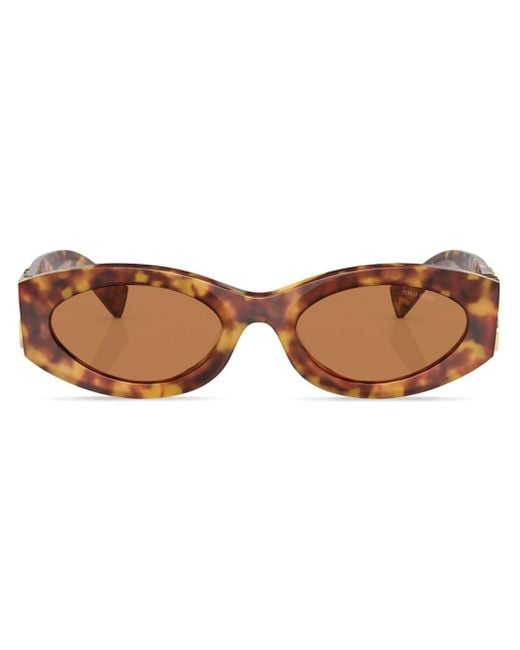 Miu Miu Brown Tortoiseshell Cat-eye Sunglasses