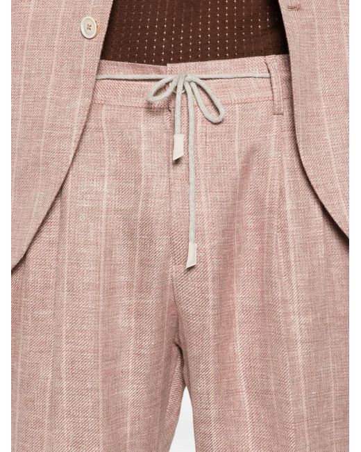 Eleventy Pink Striped-Pattern Suit for men