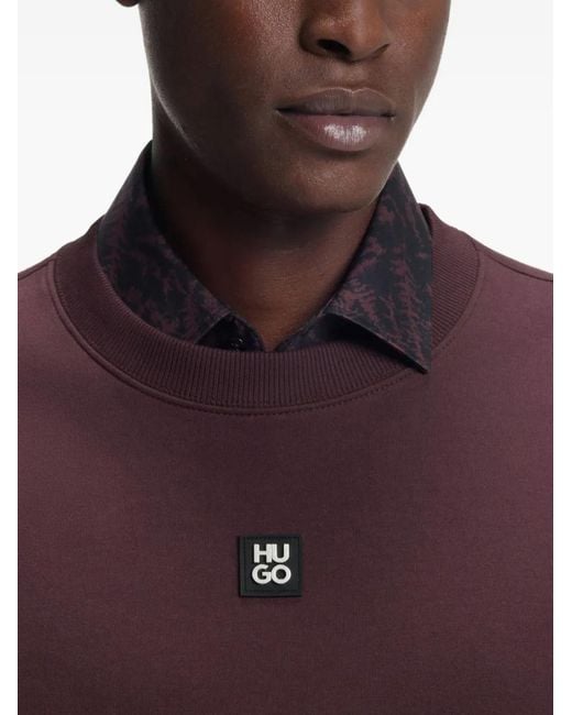 Pull À Patch Logo HUGO pour homme en coloris Purple