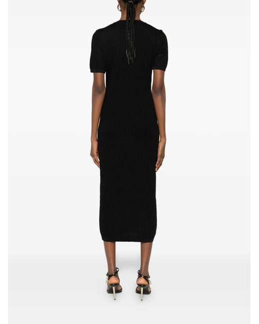 Fendi Black Ff Cotton Blend Dress