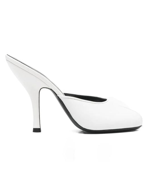 Jude White Date Leather Mules