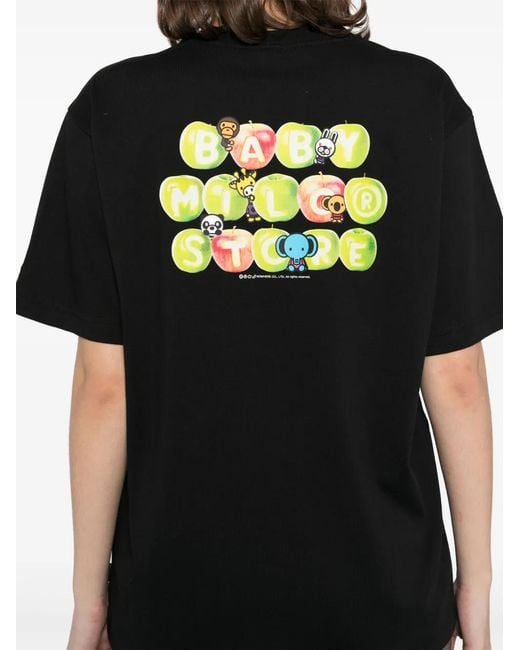 A Bathing Ape Black Printed T-Shirt