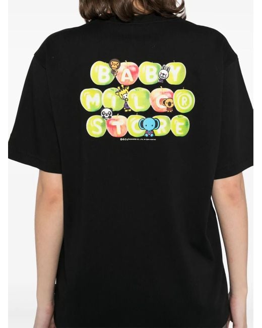 *BABY MILO® STORE BY *A BATHING APE® プリント Tシャツ Black