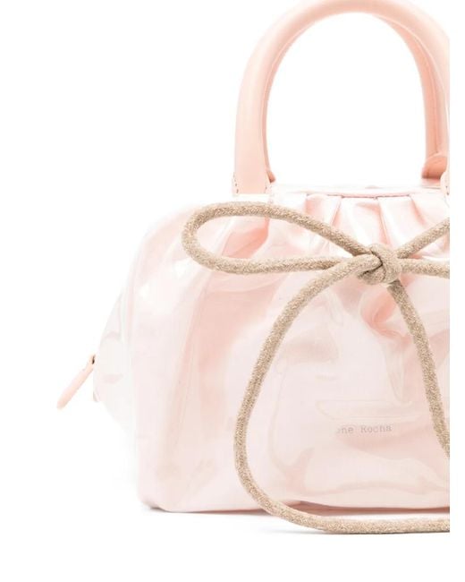 Simone Rocha Pink Mini Gathered Bow Tote Bag