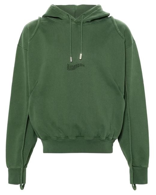 Jacquemus Green Le Sweatshirt Camargue Branded Organic Cotton-jersey Hoody X for men
