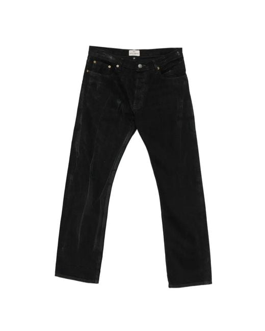 Antik Denim Black Logo-Plaque Jeans for men