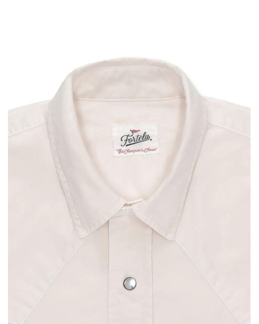 Fortela White Texana Chest Pocket Snap Shirt for men