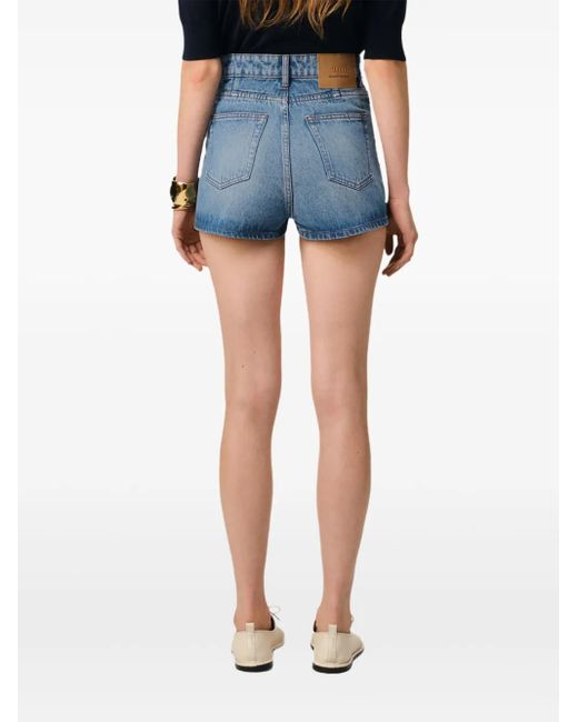 AMI Blue Denim Mini Shorts