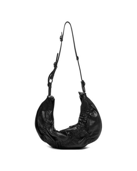 Innerraum Black Gathered-Detail Messenger Bag for men