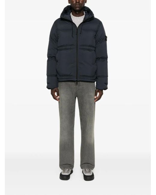 Stone Island Blue Down Jacket for men