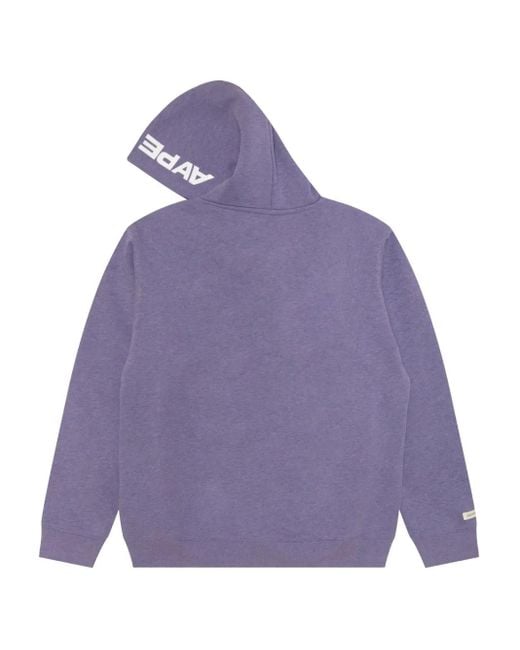 Aape By A Bathing Ape Purple Logo-Detail Long-Sleeves Hoodie for men