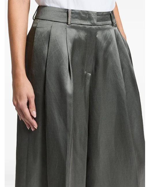 Peserico Green Pleated Trousers