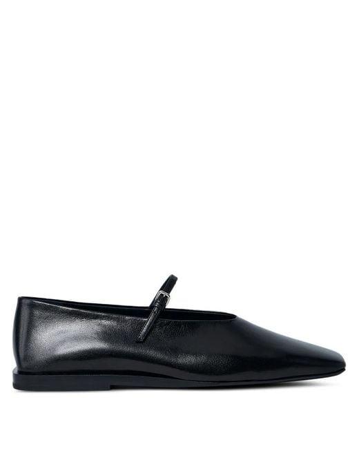 Jil Sander Black Leather Ballet Flats