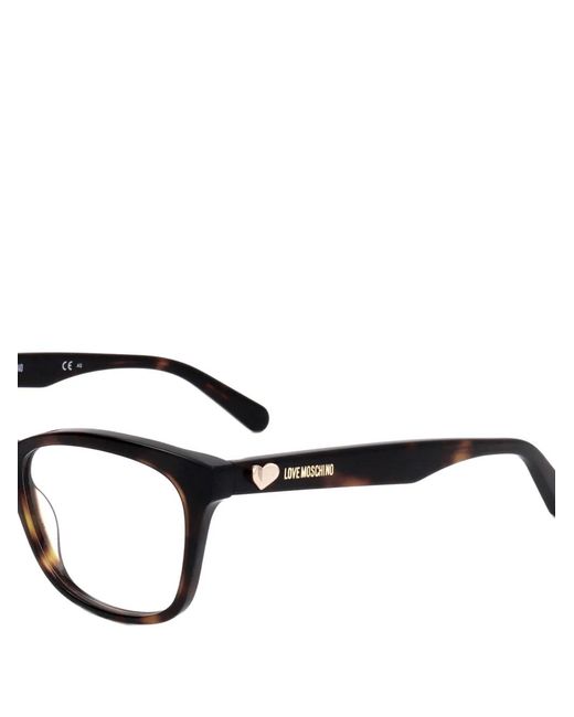 Moschino Brown Tortoiseshell-Effect Square-Frame Glasses