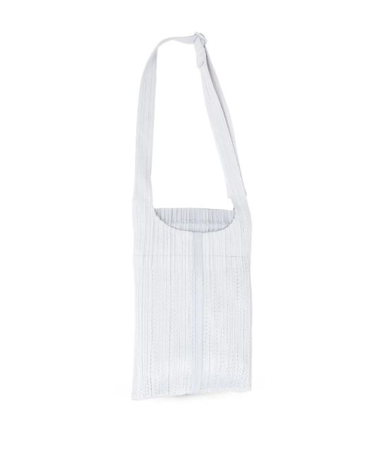 Pleats Please Issey Miyake White Shopper Mit Falten