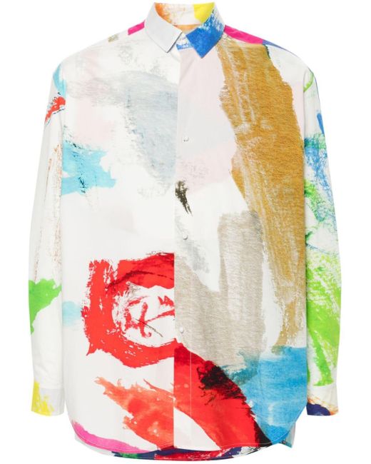 Daniela Gregis White Abstract-print Cotton Shirt