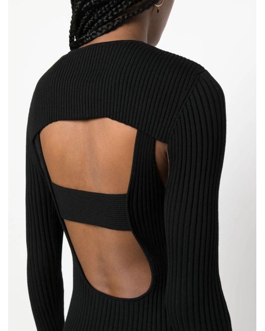 Wolford Black X Simkhai Contoured Ribbed-Knit Midi Dress
