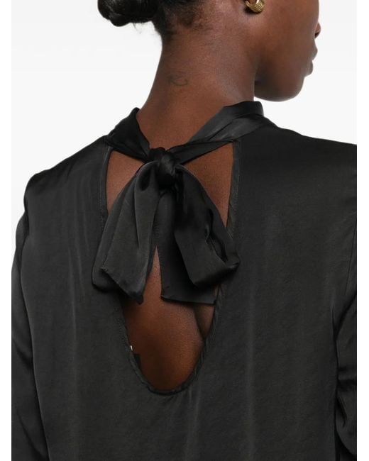 Dixie Black Bow-Detail Long-Sleeve Mini Dress