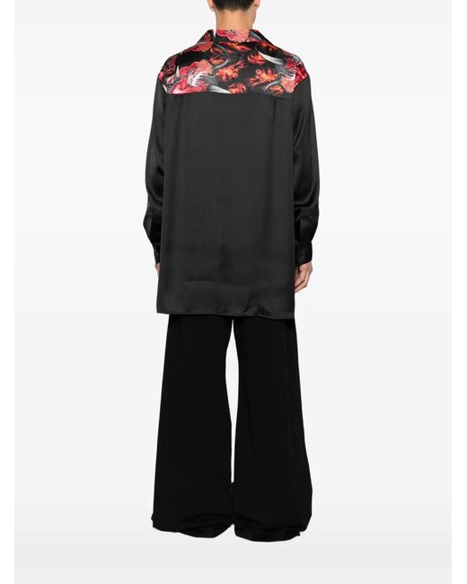 Y-3 Red Graphic-Print Button-Down Shirt for men