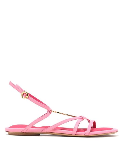 Jacquemus Pink Les Sandales Pralu Flat Sandals