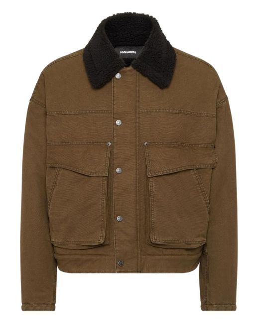DSquared² Brown Logo-Embroidered Jacket for men