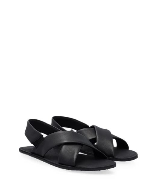 Groundies White Crossover-Strap Sandals