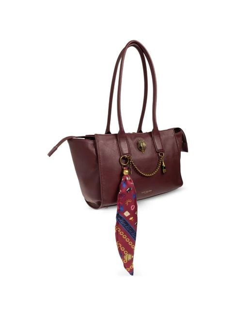 Kurt Geiger Red Sloane Small Scarf-Detail Tote Bag