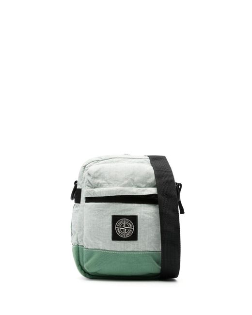 Stone Island Green Compass-motif Messenger Bags for men