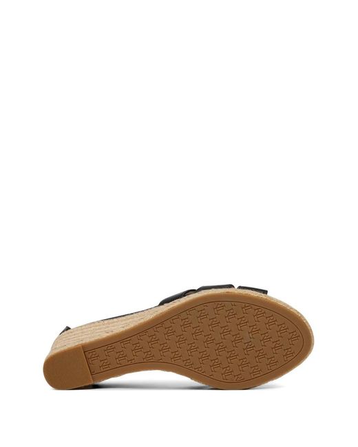 Ralph Lauren Black Espadrilles Nellie À Semelle Compensée