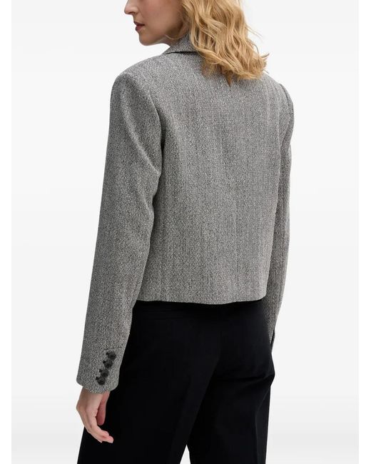 Sisley Gray Herringbone-Pattern Jacket