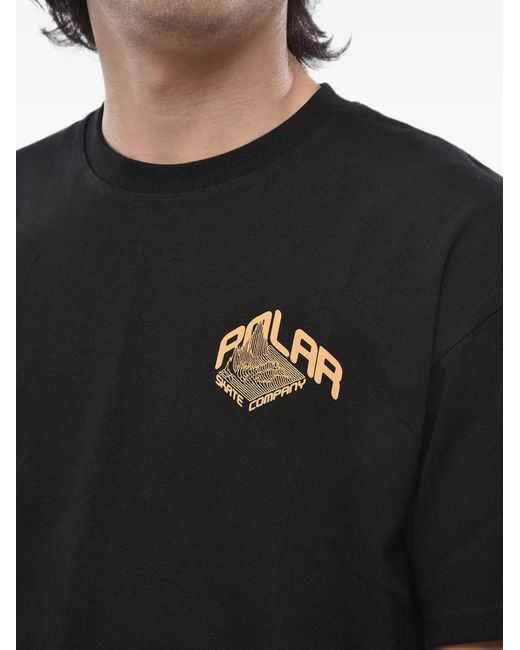 POLAR SKATE Black Planet Luke Logo-Print T-Shirt for men