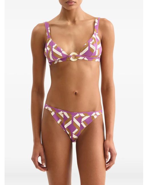 Eres Pink Must Printed Bikini Top