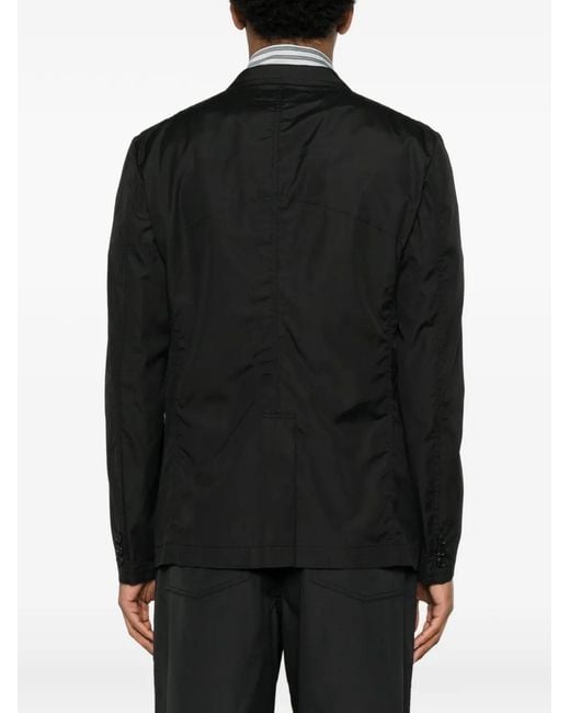 Homme by Michele Rossi Black Notched-Lapel Single-Breasted Blazer for men
