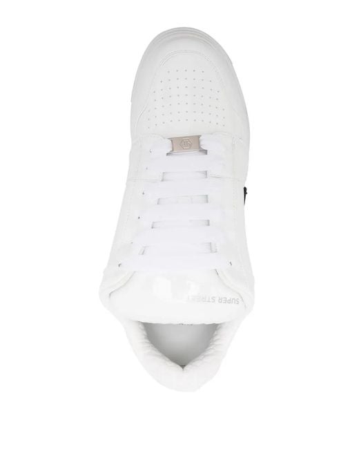 Philipp Plein White Super Street Low-Top Sneakers