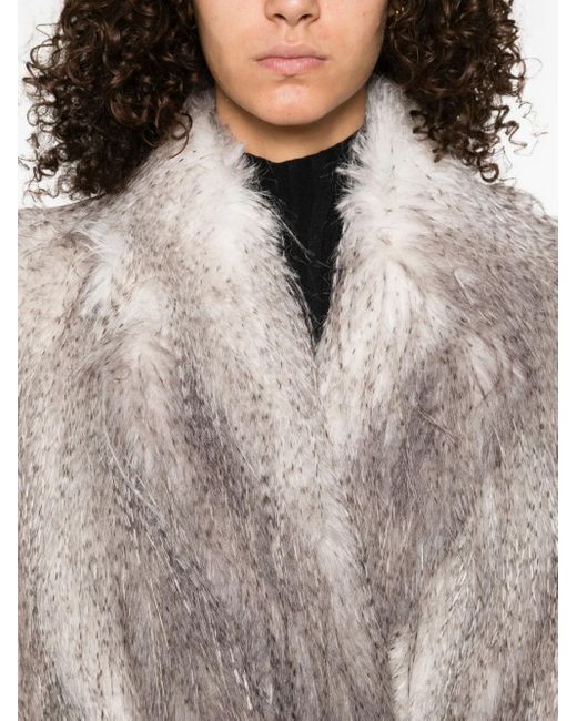 GIUSEPPE DI MORABITO ベルテッド エコファーコート Gray