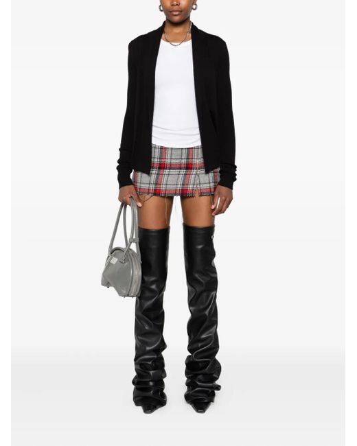 Rick Owens Black Ribbed Open-Front Cardigan