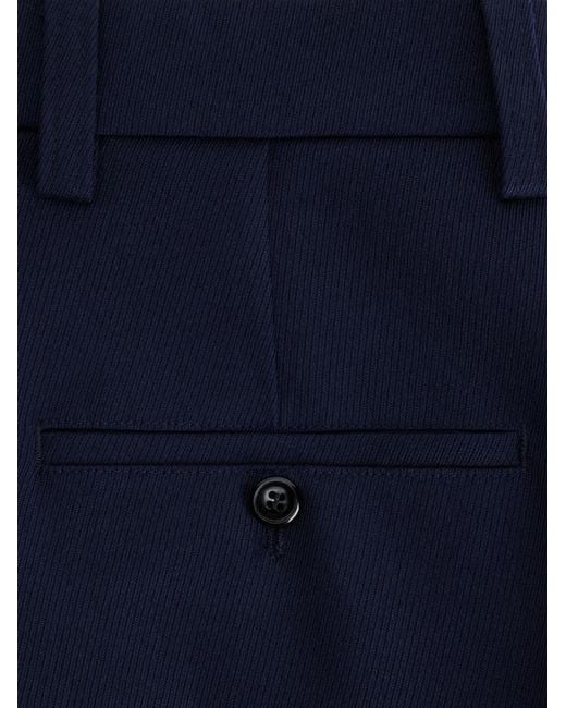 AMI Blue High Waist Wool Trousers