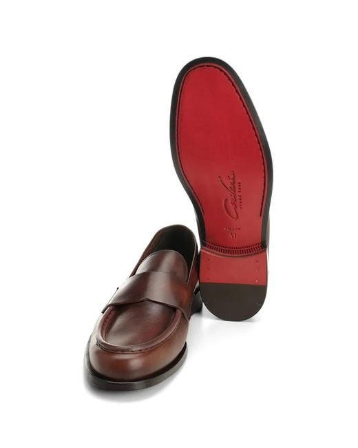 Corvari Brown Leather Loafer Shoes for men