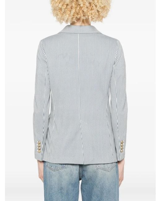 Circolo 1901 Blue Striped Double-Breasted Jacket