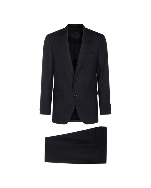 Lardini Black Pinstripe Suit for men