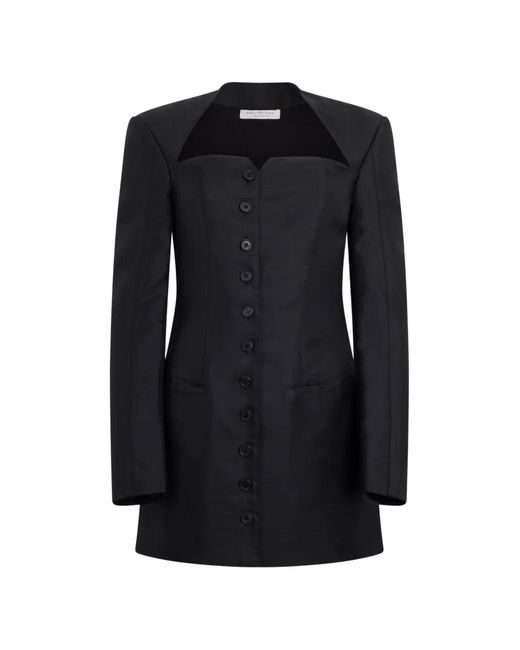 Philosophy Di Lorenzo Serafini Black Button-Up Blazer Mini Dress