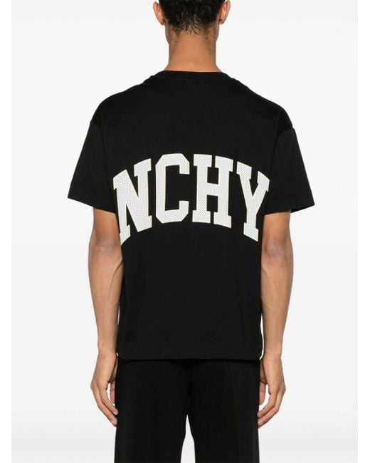 T-shirt en coton à logo brodé Givenchy pour homme en coloris Black