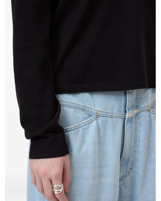 Closed Black V-Neck Long-Sleeve Sweater